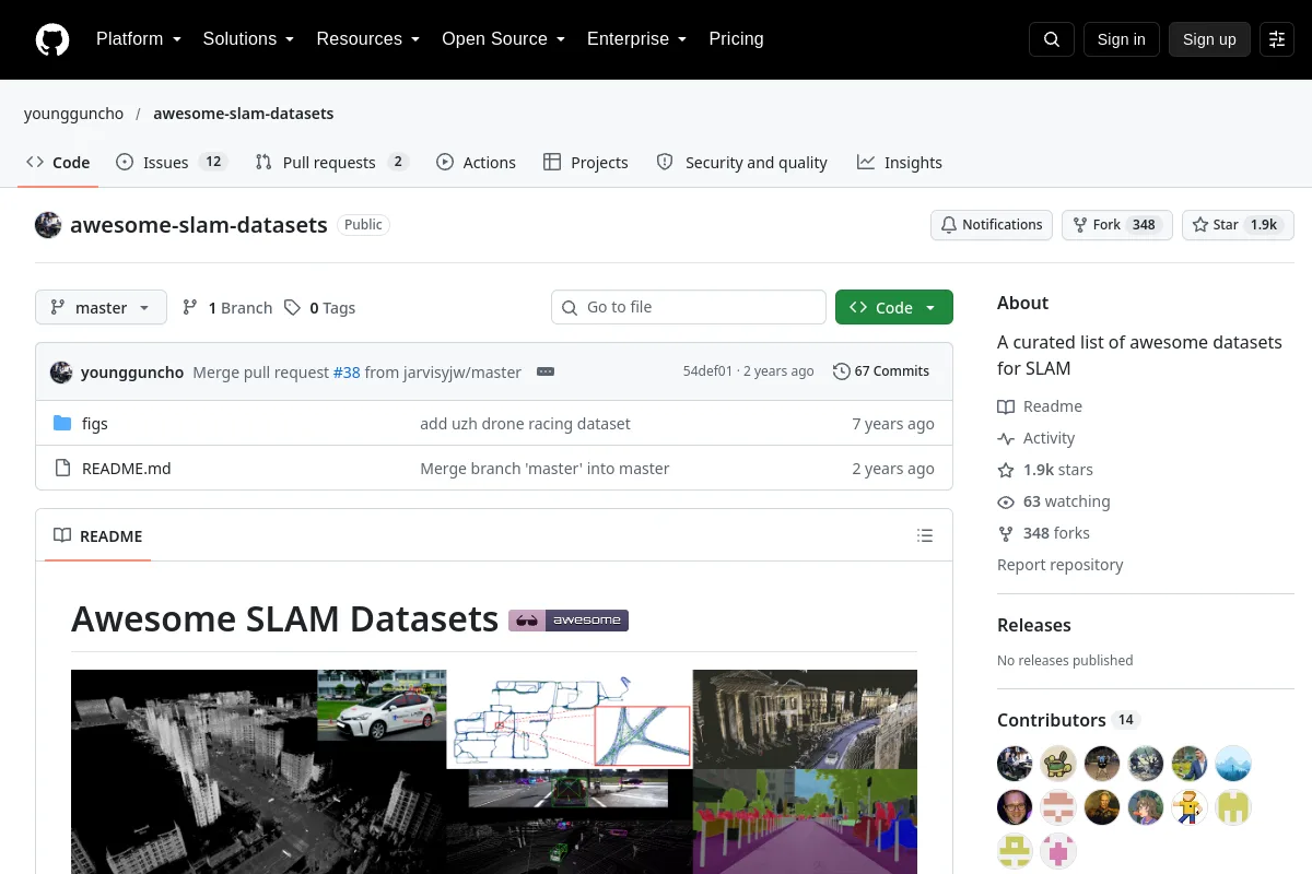 awesome slam datasets · youngguncho website or repository screenshot