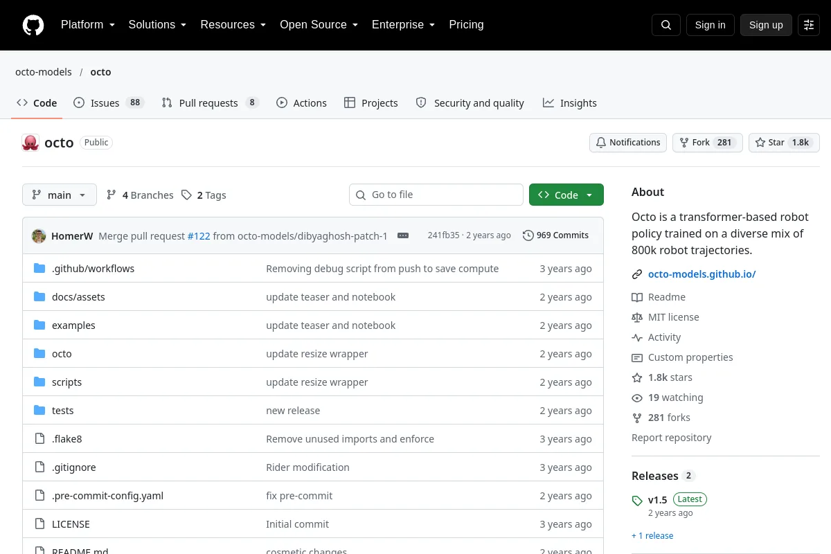 Octo website or repository screenshot