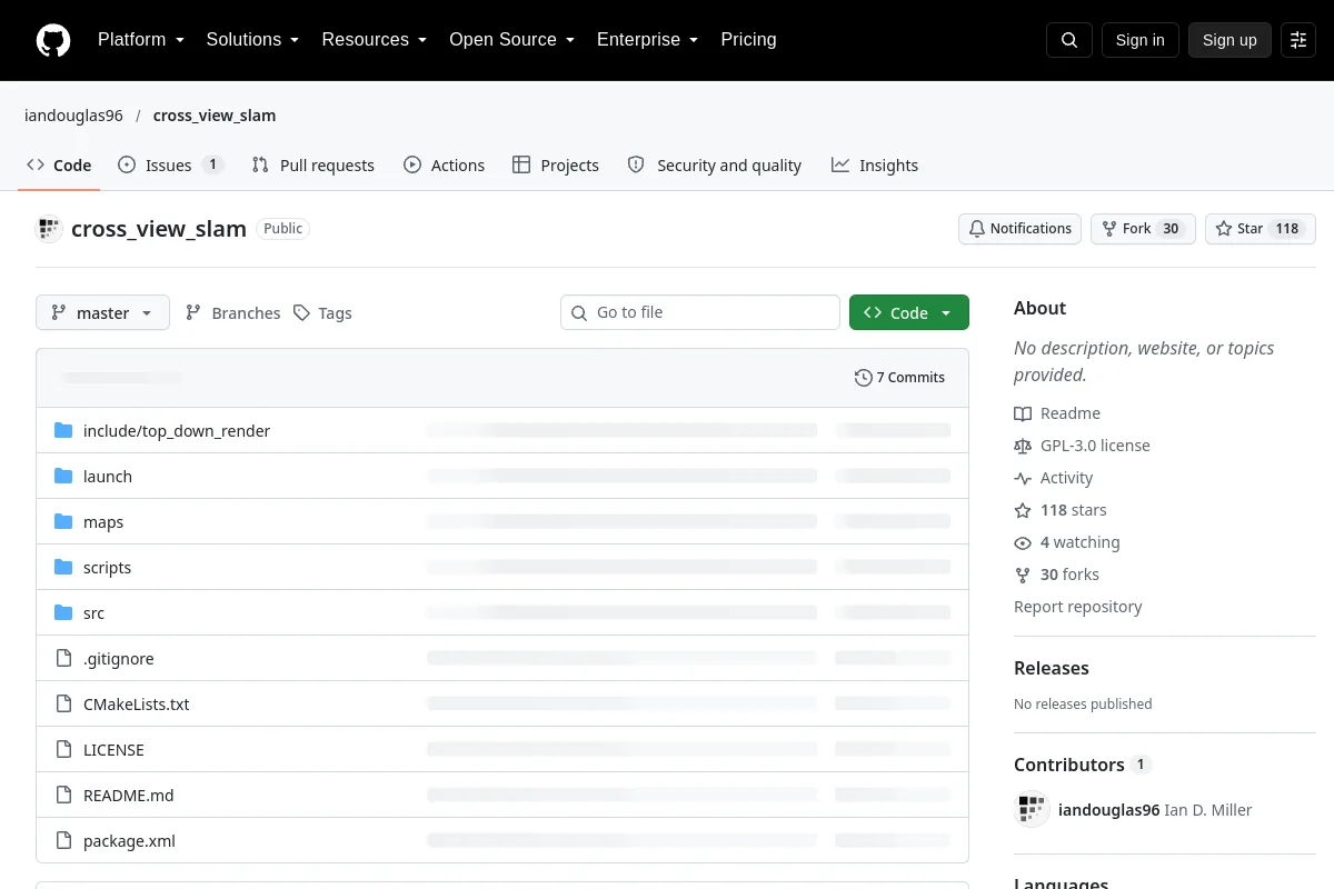 cross_view_slam · iandouglas96 resource page screenshot