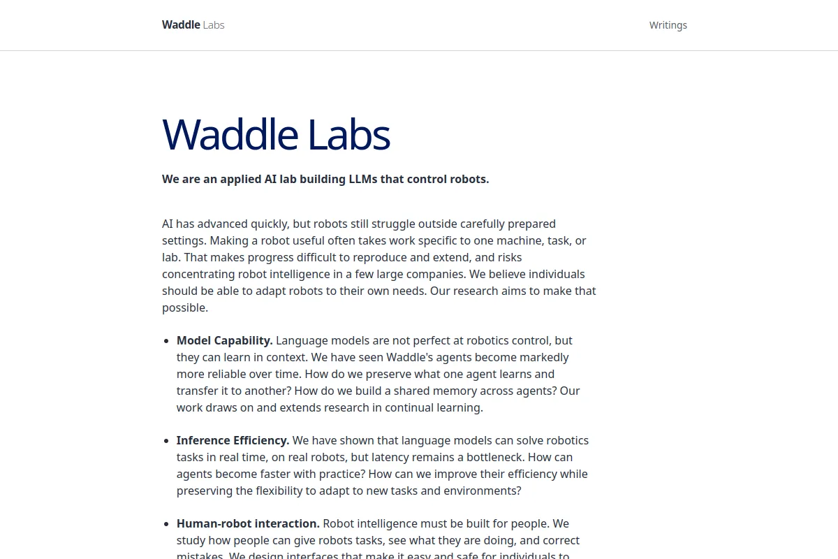 Waddle Labs website or repository screenshot