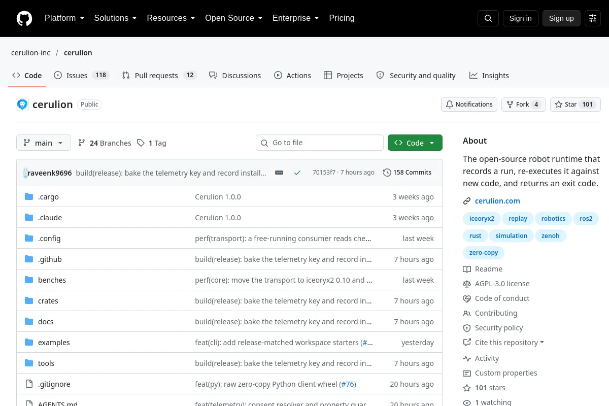 cerulion · cerulion-inc website or repository screenshot