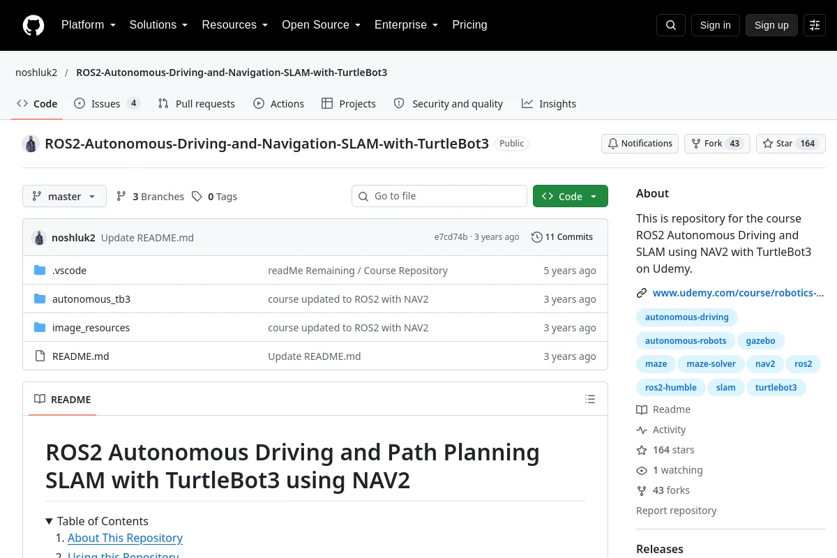 ROS2-Autonomous-Driving-and-Navigation-SLAM-with-TurtleBot3 · noshluk2 website or repository screenshot
