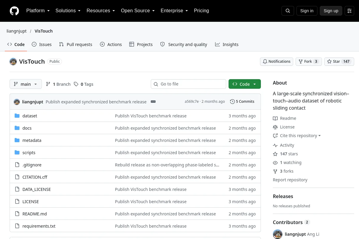 VisTouch · liangnjupt website or repository screenshot