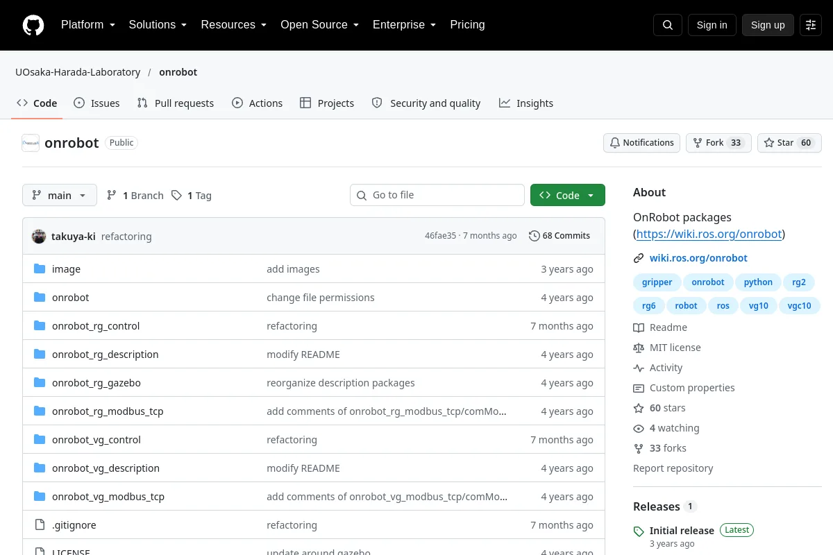 onrobot · UOsaka-Harada-Laboratory website or repository screenshot