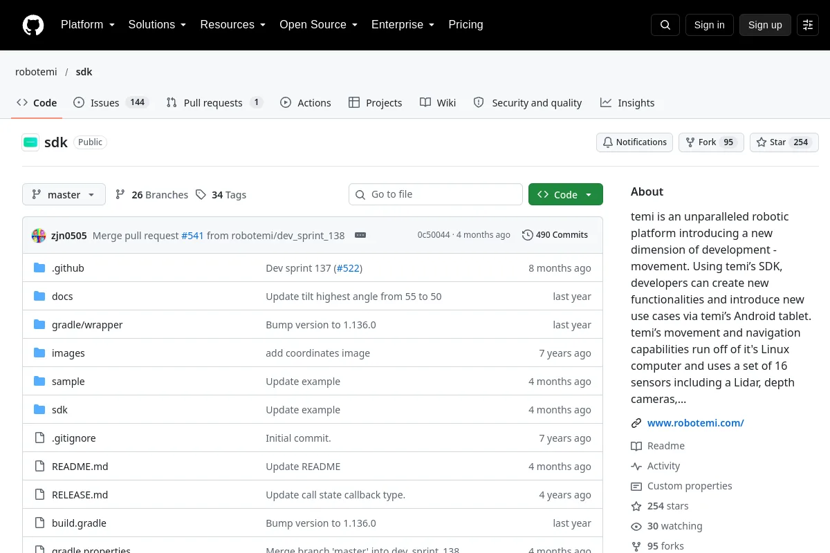 sdk · robotemi website or repository screenshot