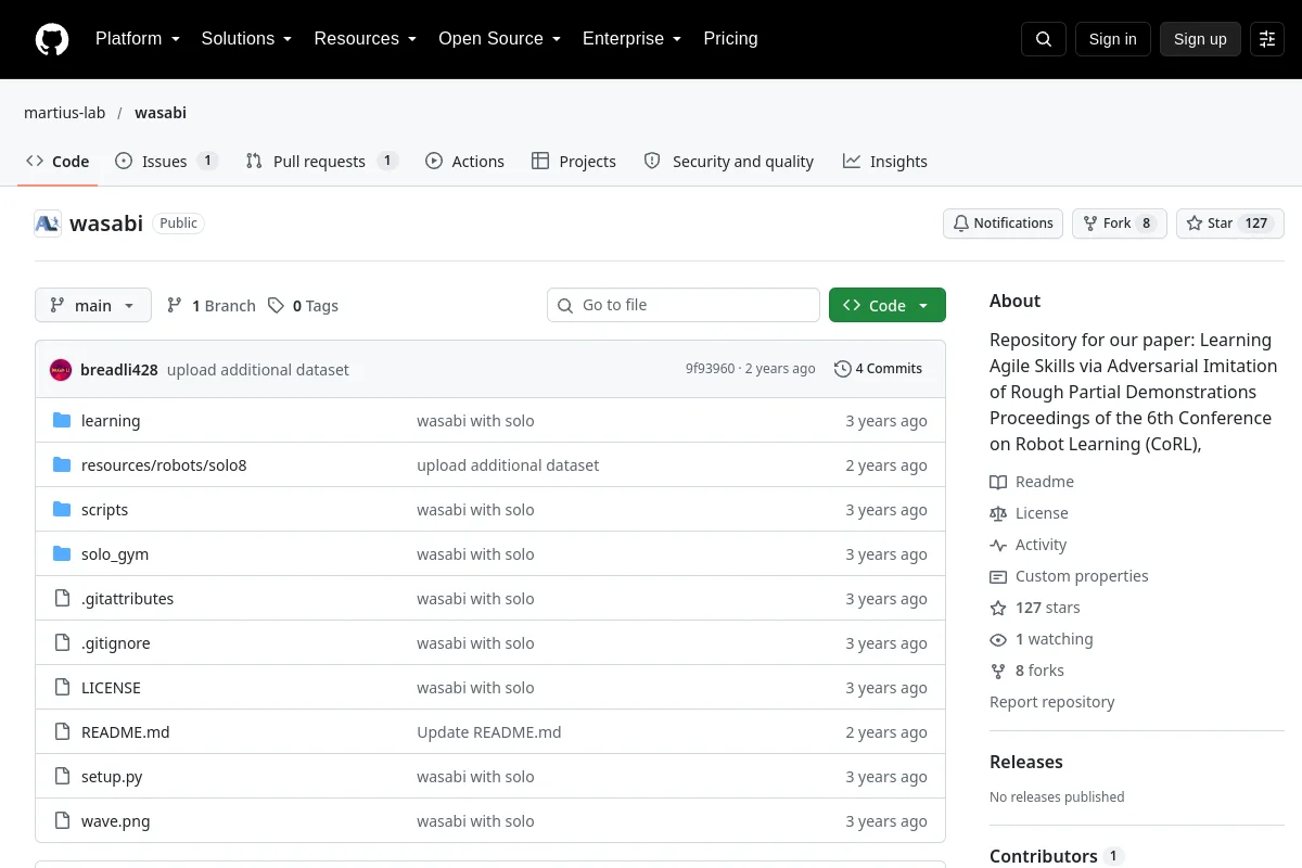 wasabi · martius-lab website or repository screenshot