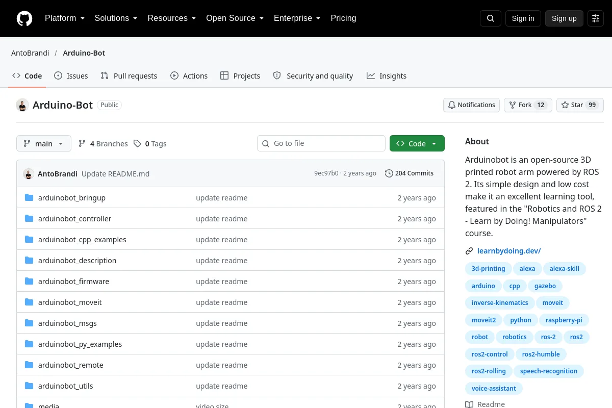 Arduino-Bot · AntoBrandi website or repository screenshot