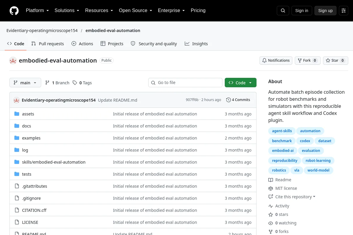 embodied eval automation · Evidentiary-operatingmicroscope154 website or repository screenshot