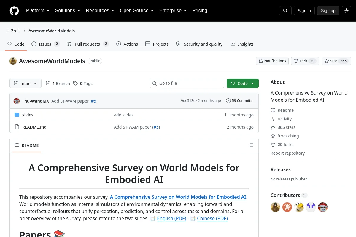 AwesomeWorldModels · Li-Zn-H website or repository screenshot