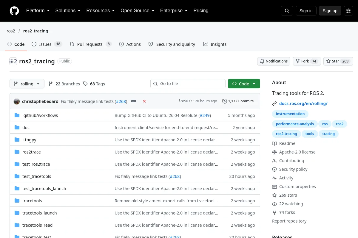 ros2_tracing · ros2 website or repository screenshot