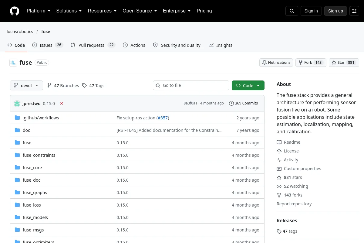 fuse · locusrobotics resource page screenshot