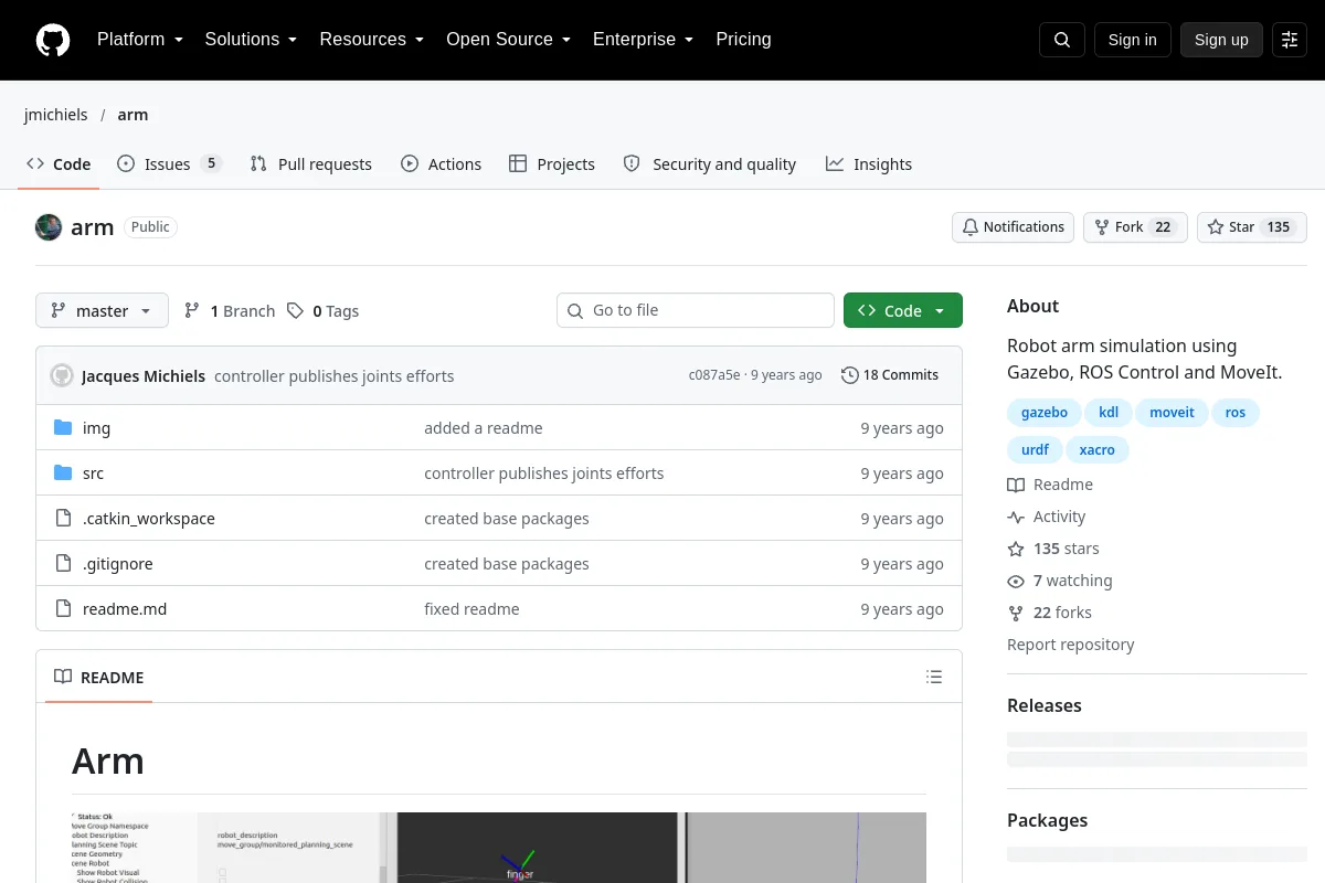 arm · jmichiels website or repository screenshot