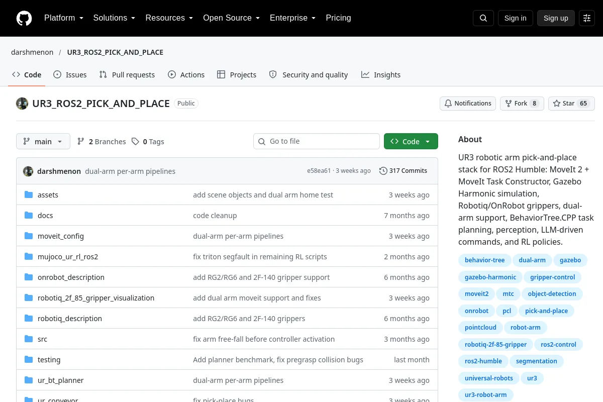 UR3_ROS2_PICK_AND_PLACE · darshmenon resource page screenshot