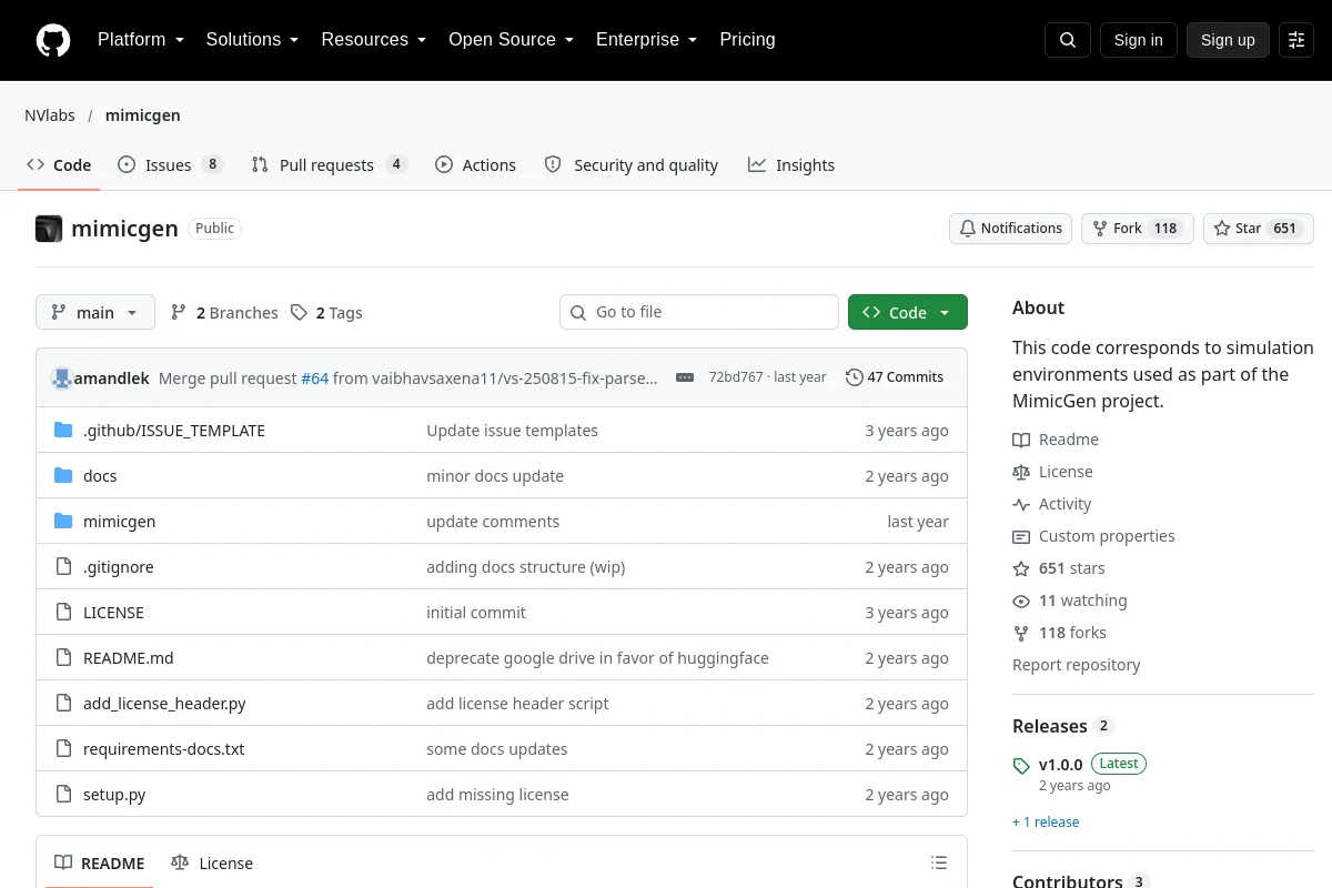 mimicgen · NVlabs website or repository screenshot