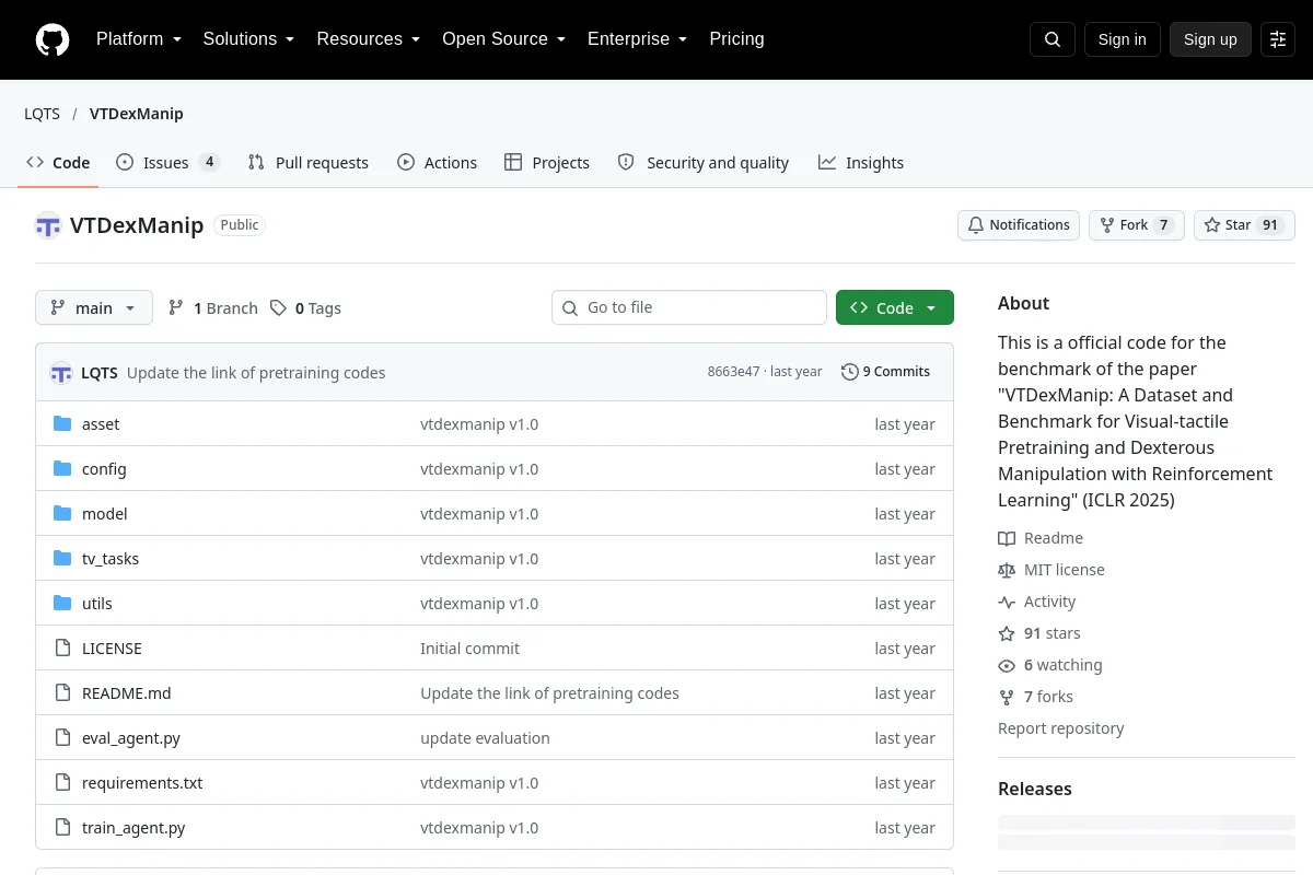 VTDexManip · LQTS website or repository screenshot