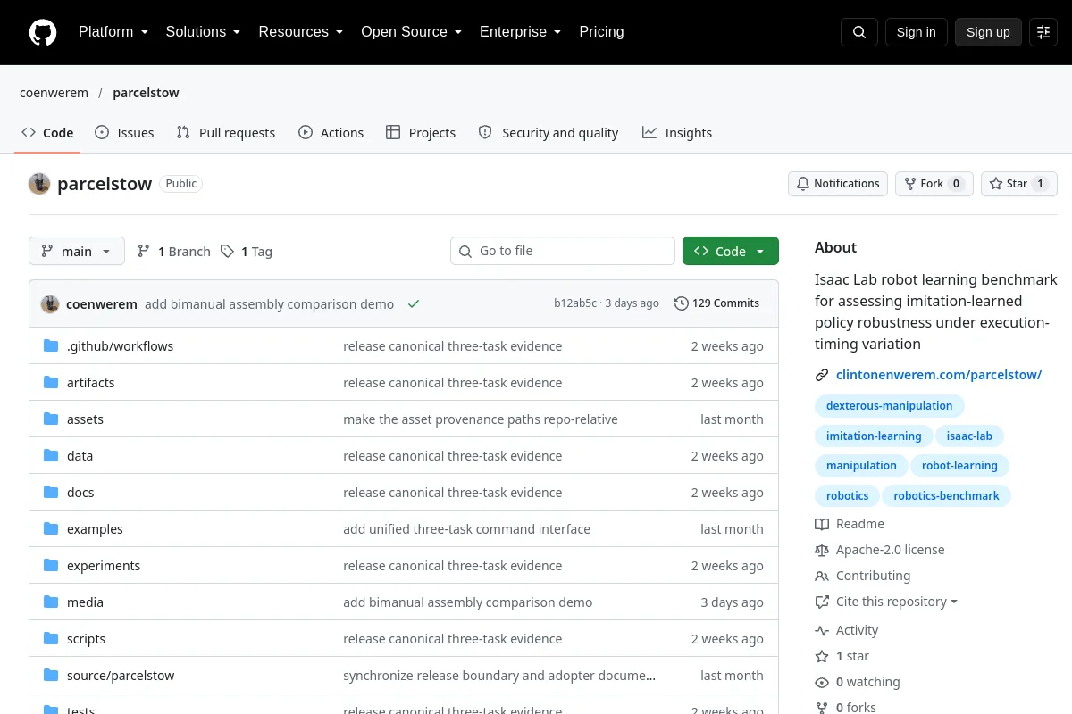 parcelstow · coenwerem website or repository screenshot