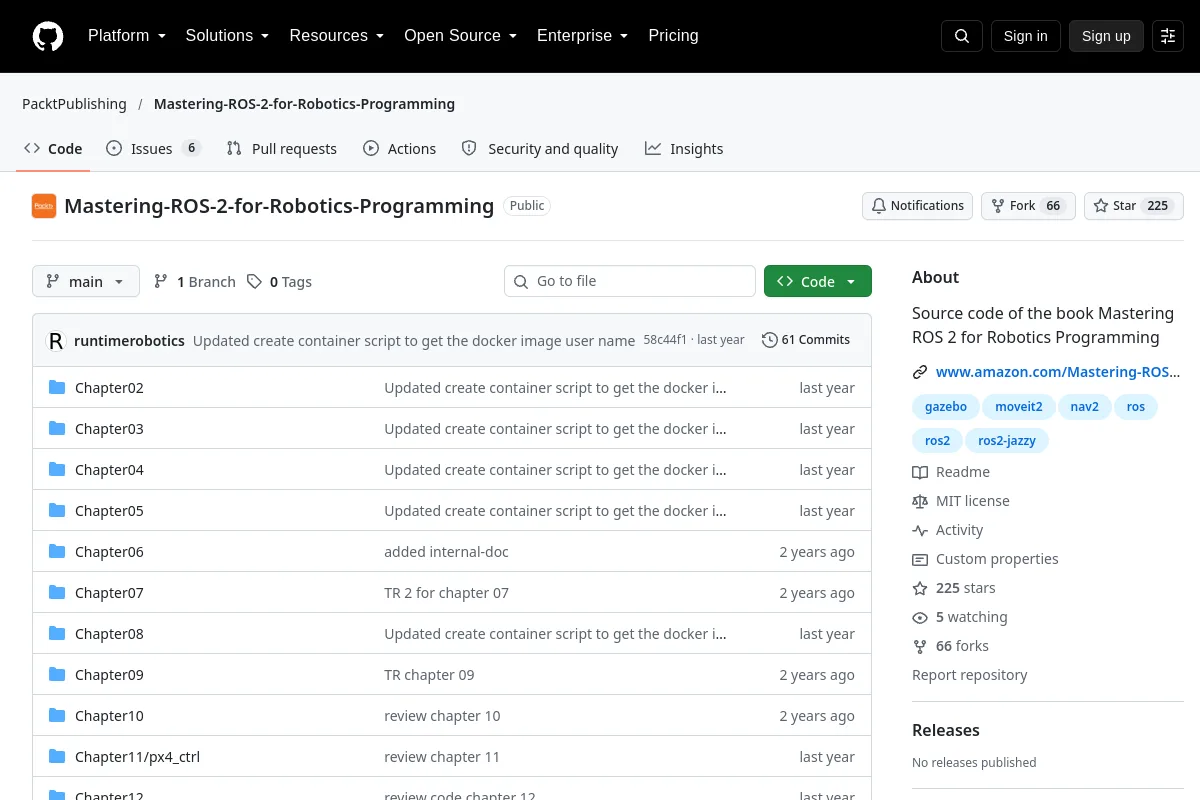 Mastering-ROS-2-for-Robotics-Programming · PacktPublishing website or repository screenshot