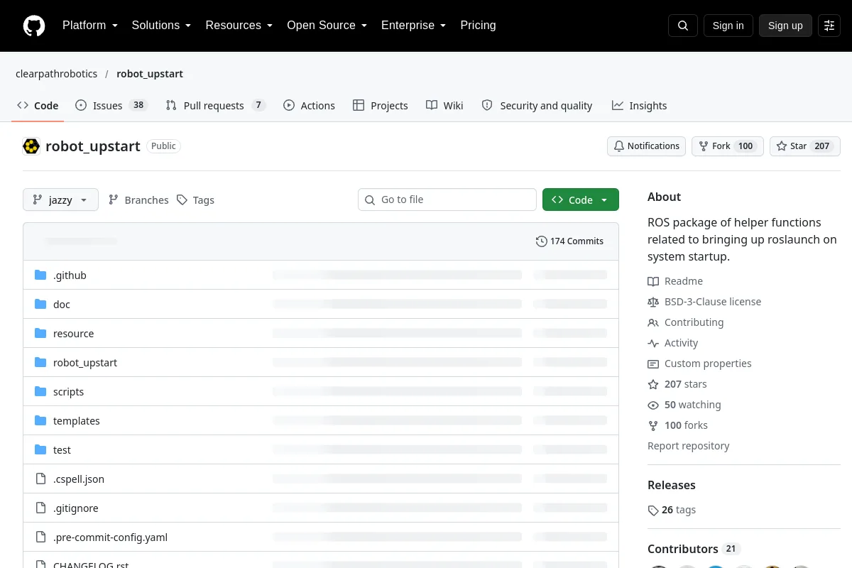 robot_upstart · clearpathrobotics website or repository screenshot