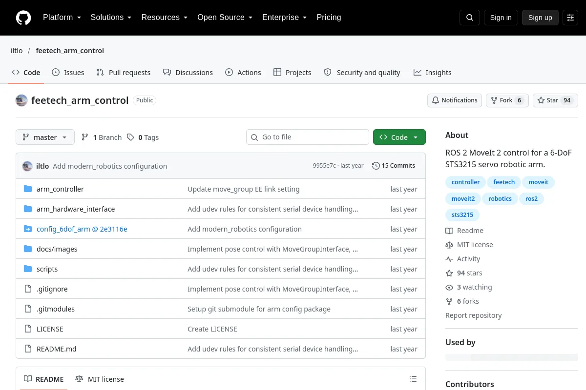 feetech_arm_control · iltlo website or repository screenshot