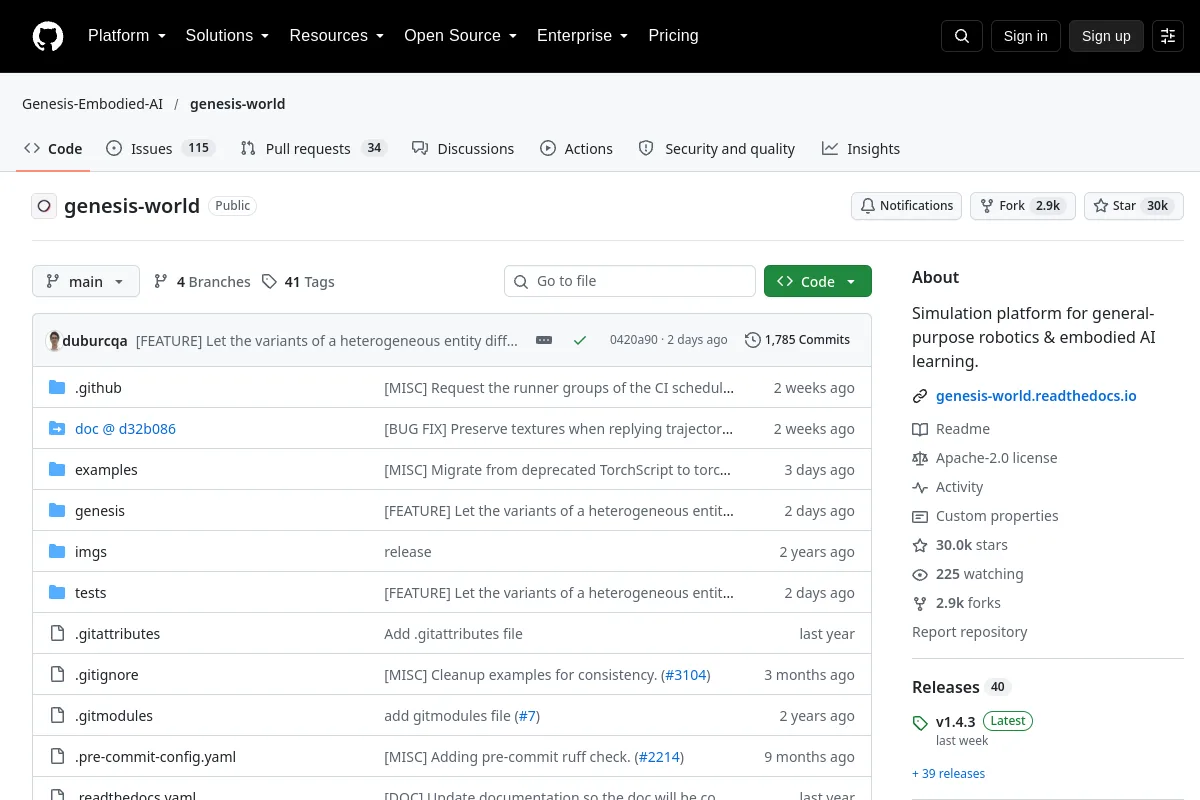Genesis website or repository screenshot