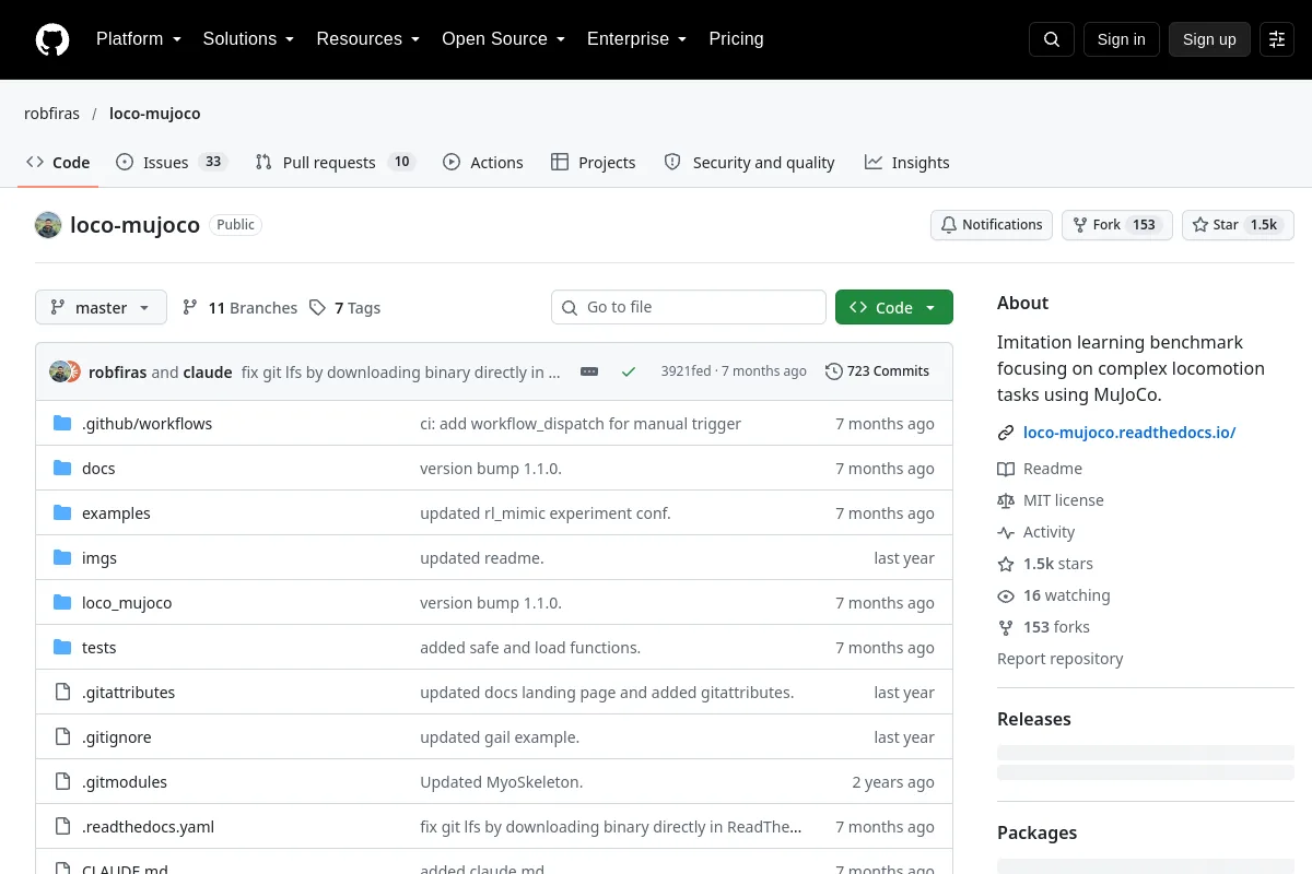 LocoMuJoCo website or repository screenshot