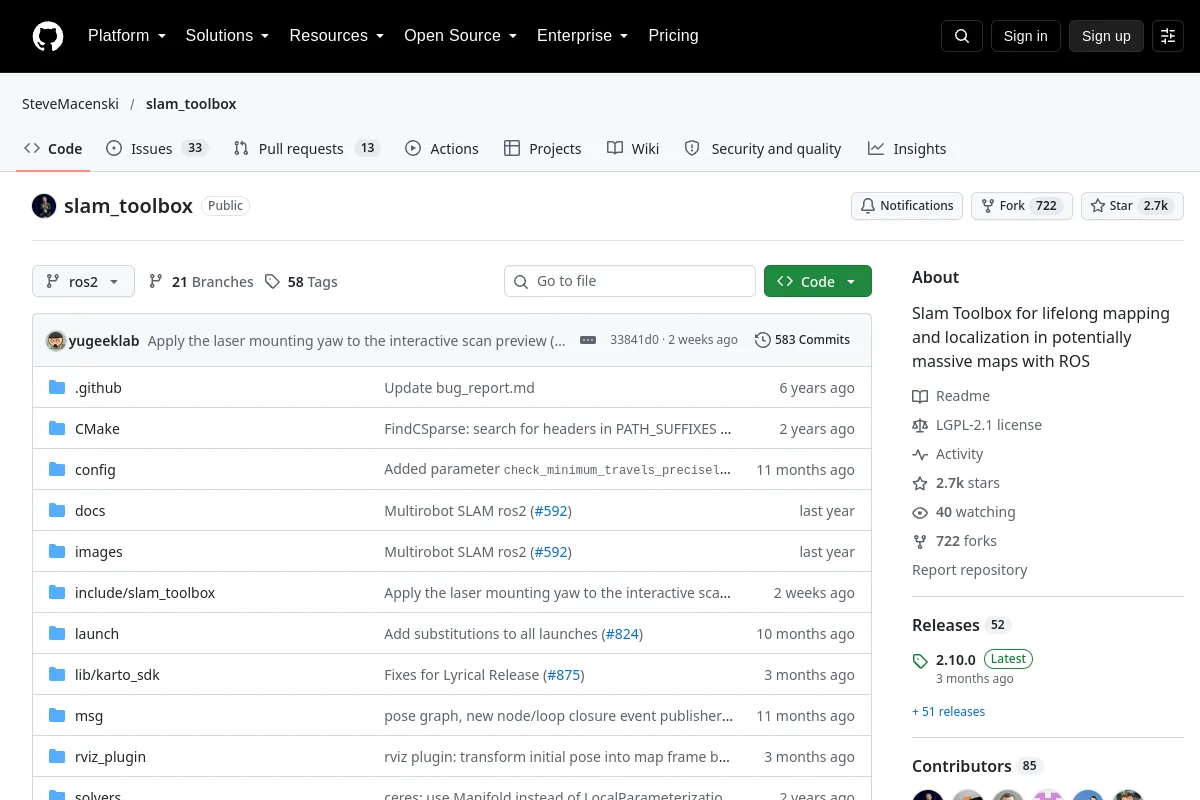 slam_toolbox website or repository screenshot