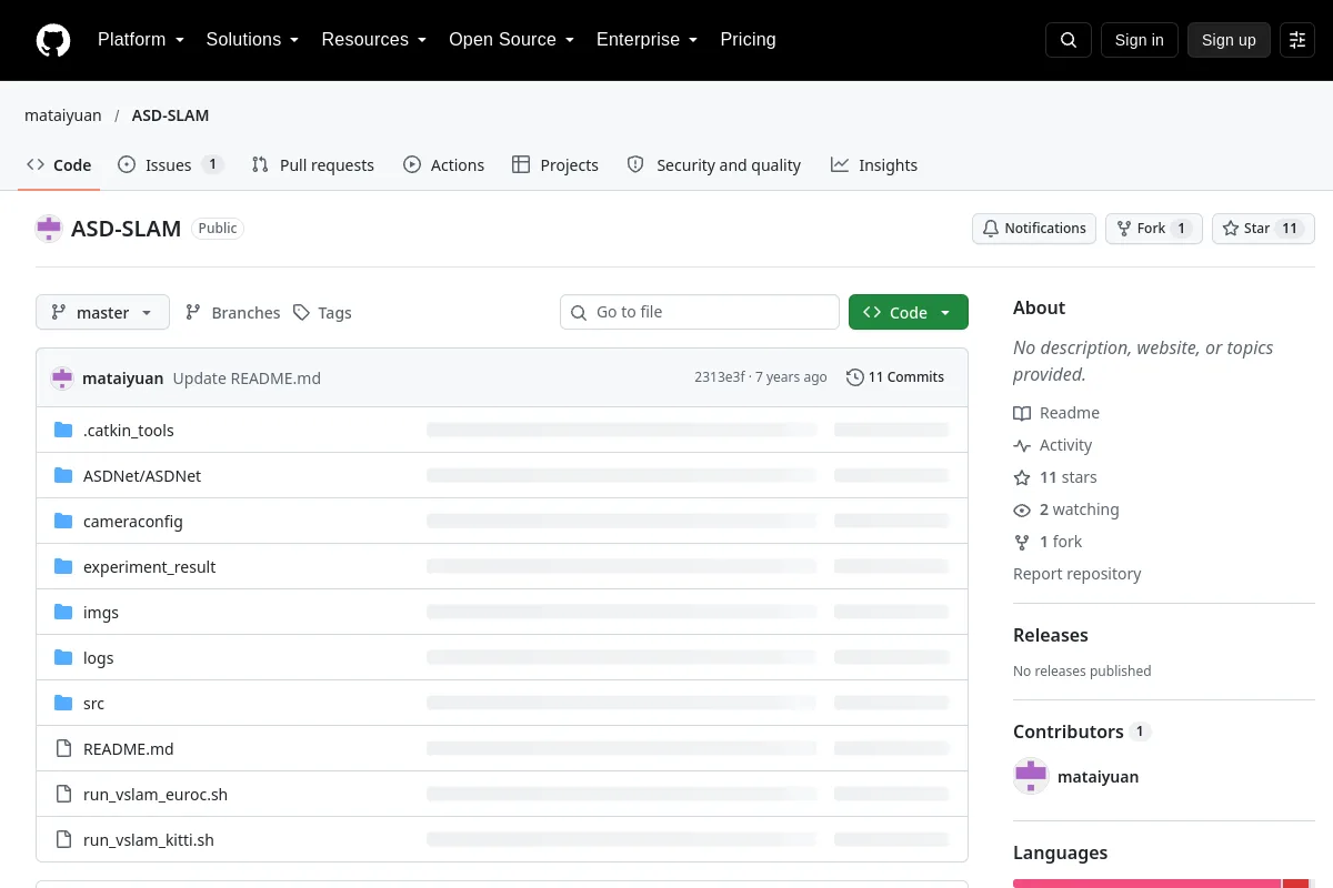 ASD-SLAM · mataiyuan resource page screenshot