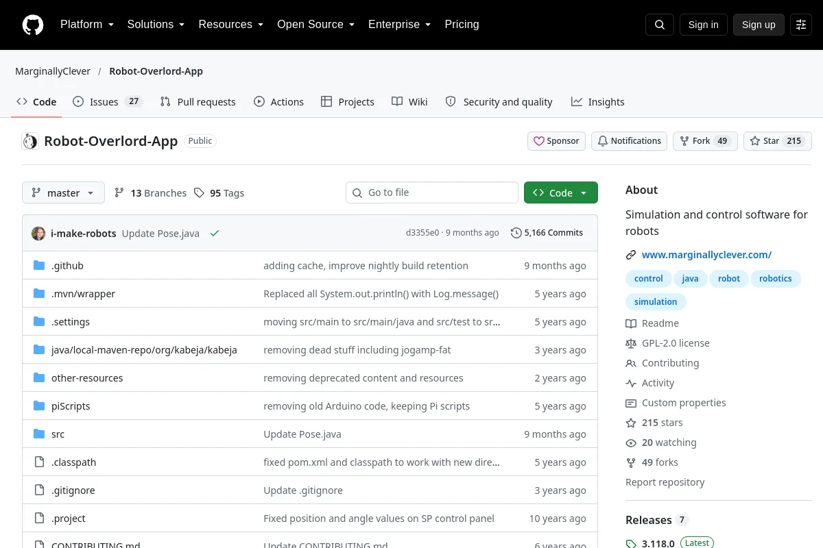Robot-Overlord-App · MarginallyClever resource page screenshot