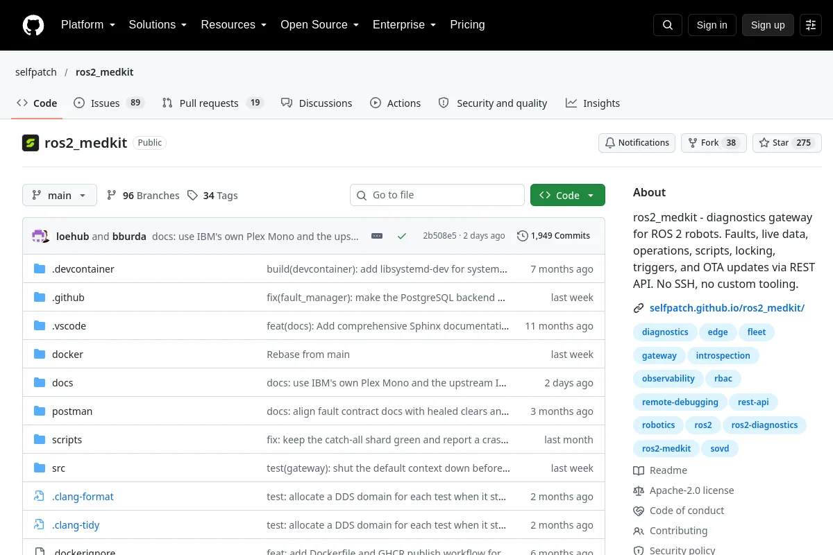 ros2 medkit · selfpatch resource page screenshot
