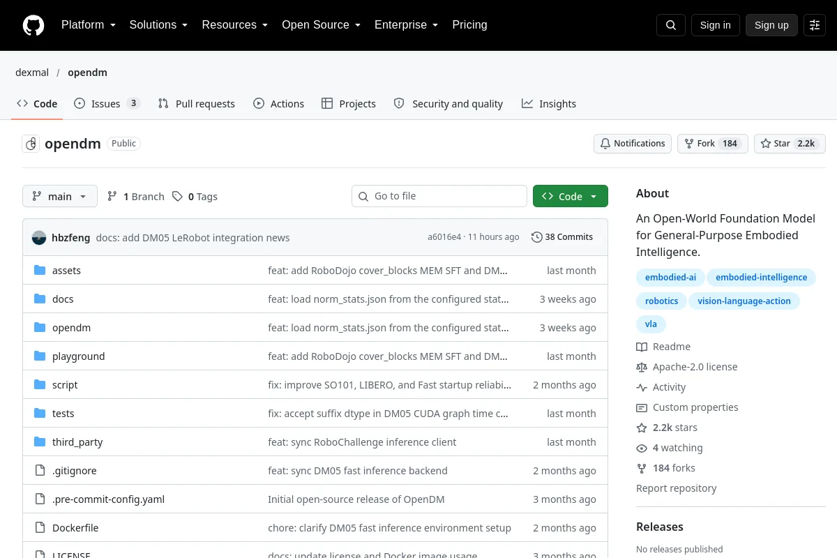 opendm · dexmal website or repository screenshot