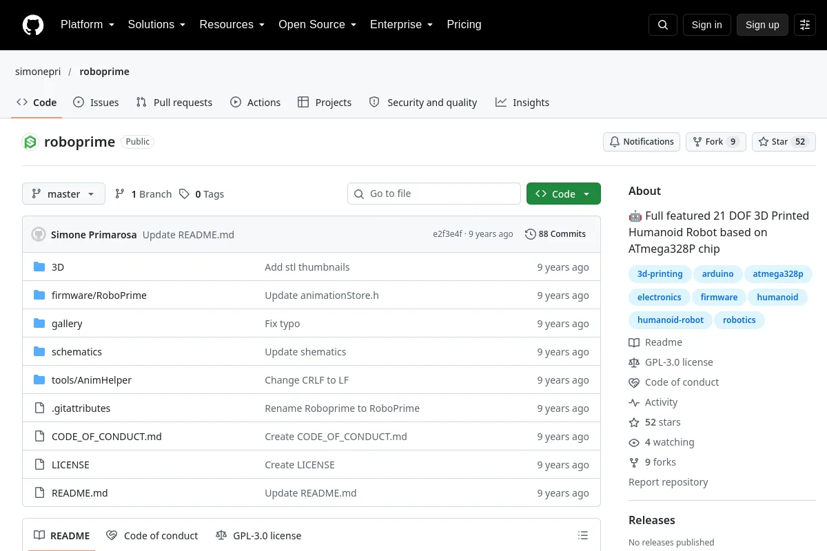 roboprime · simonepri website or repository screenshot