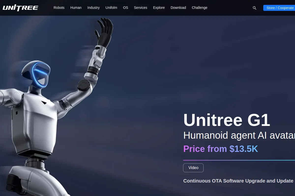 Unitree G1 website or repository screenshot