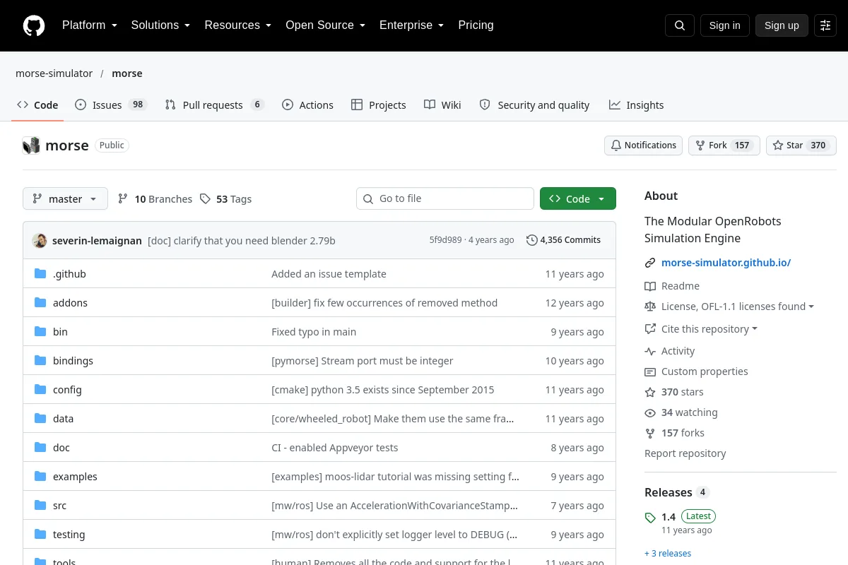 morse · morse-simulator website or repository screenshot