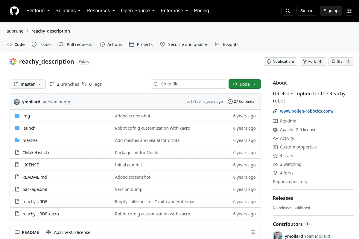 reachy description · aubrune resource page screenshot