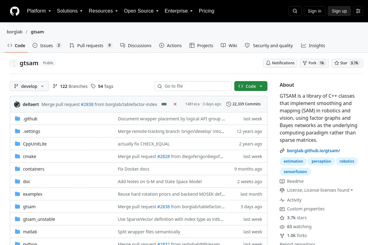 GTSAM website or repository screenshot
