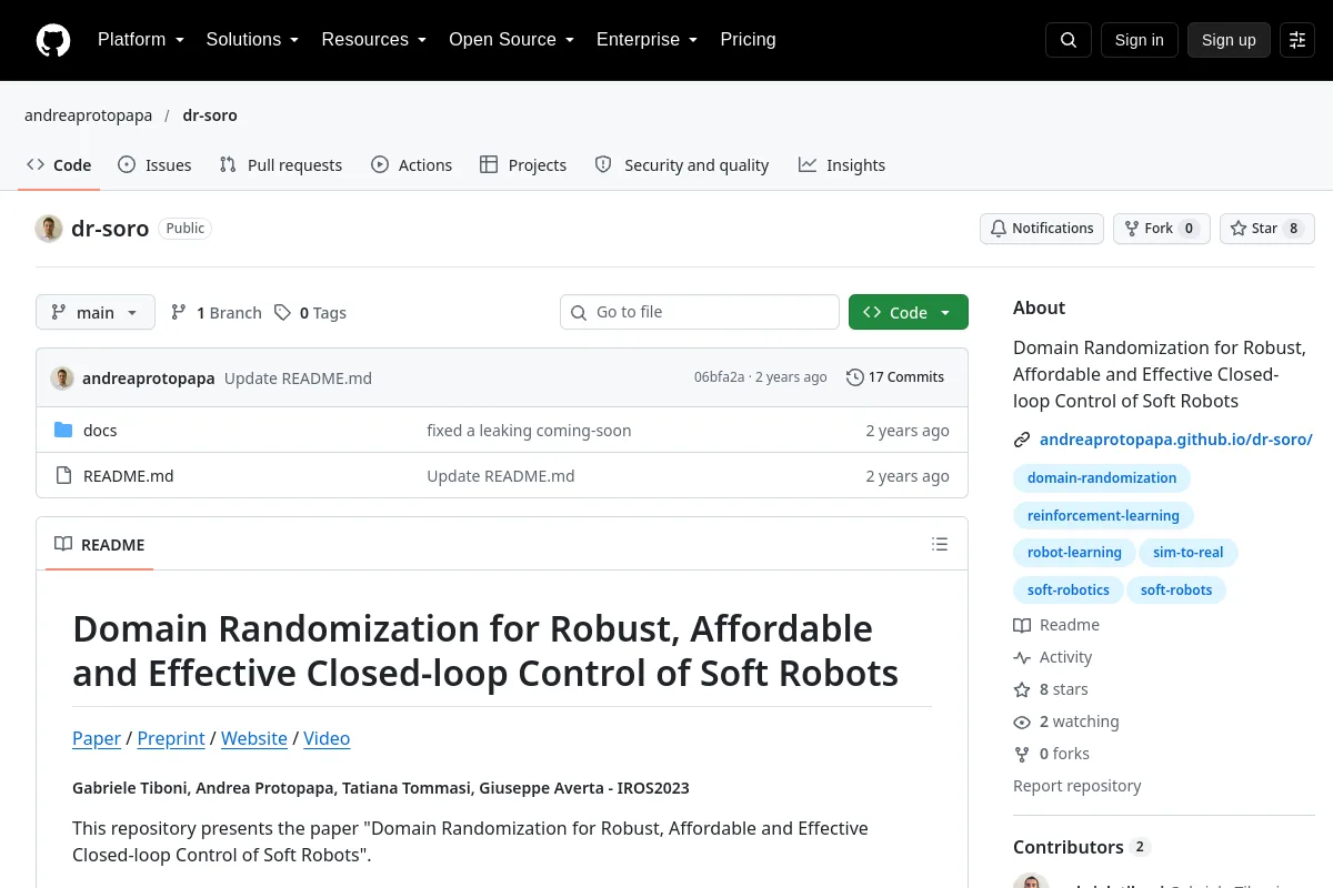 dr soro · andreaprotopapa website or repository screenshot