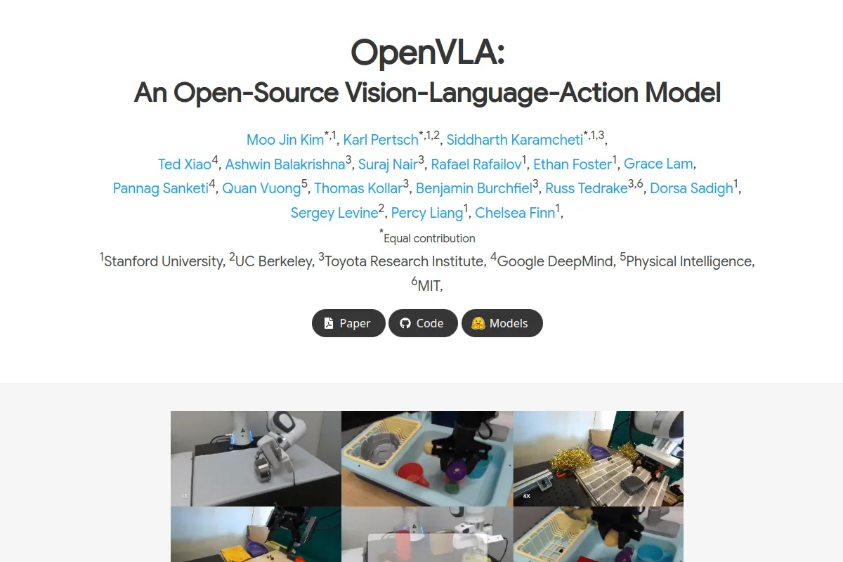 OpenVLA website or repository screenshot