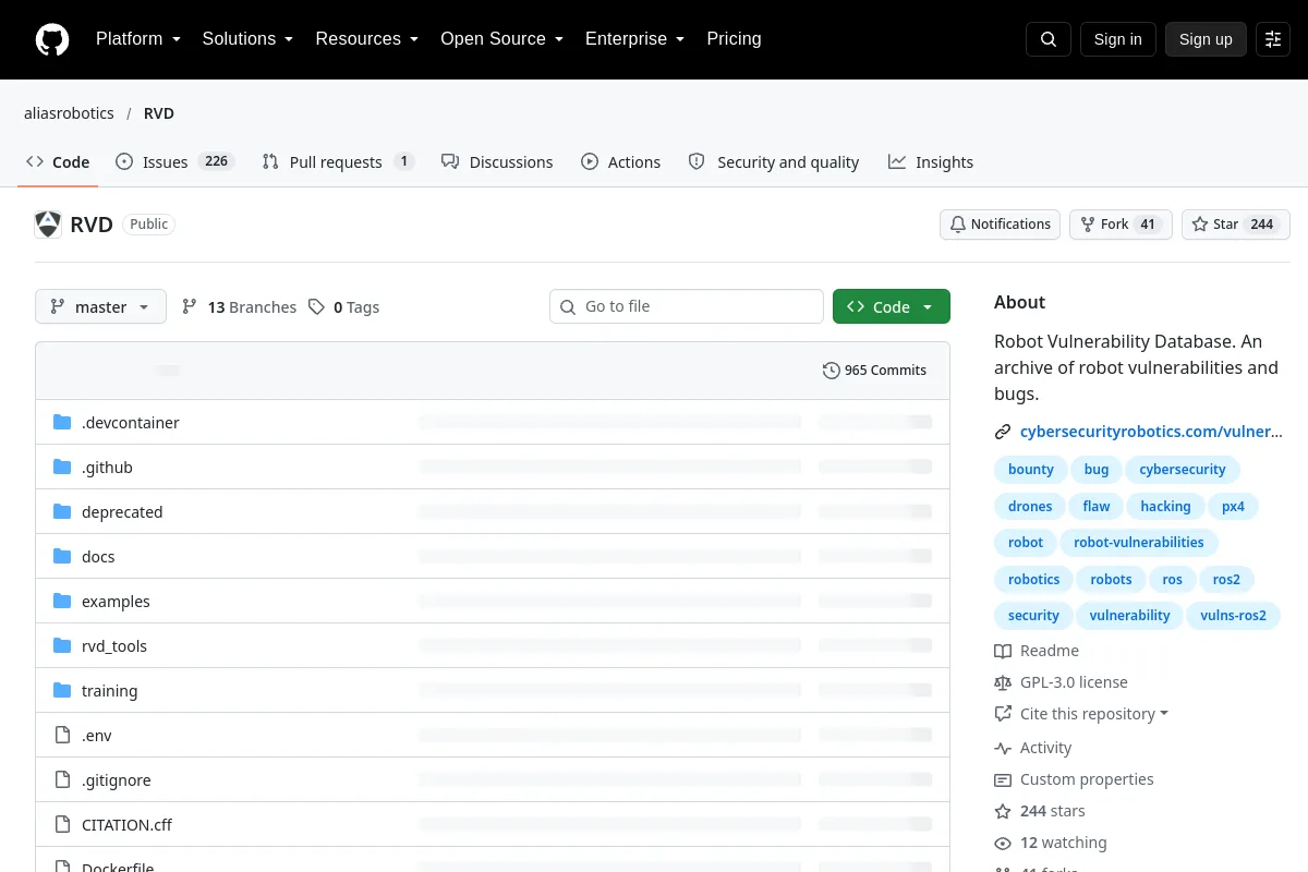 RVD · aliasrobotics website or repository screenshot