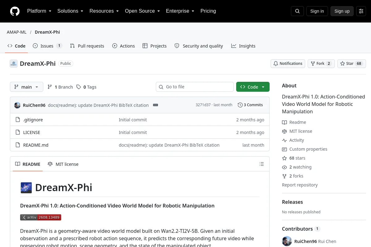 DreamX Phi · AMAP-ML resource page screenshot