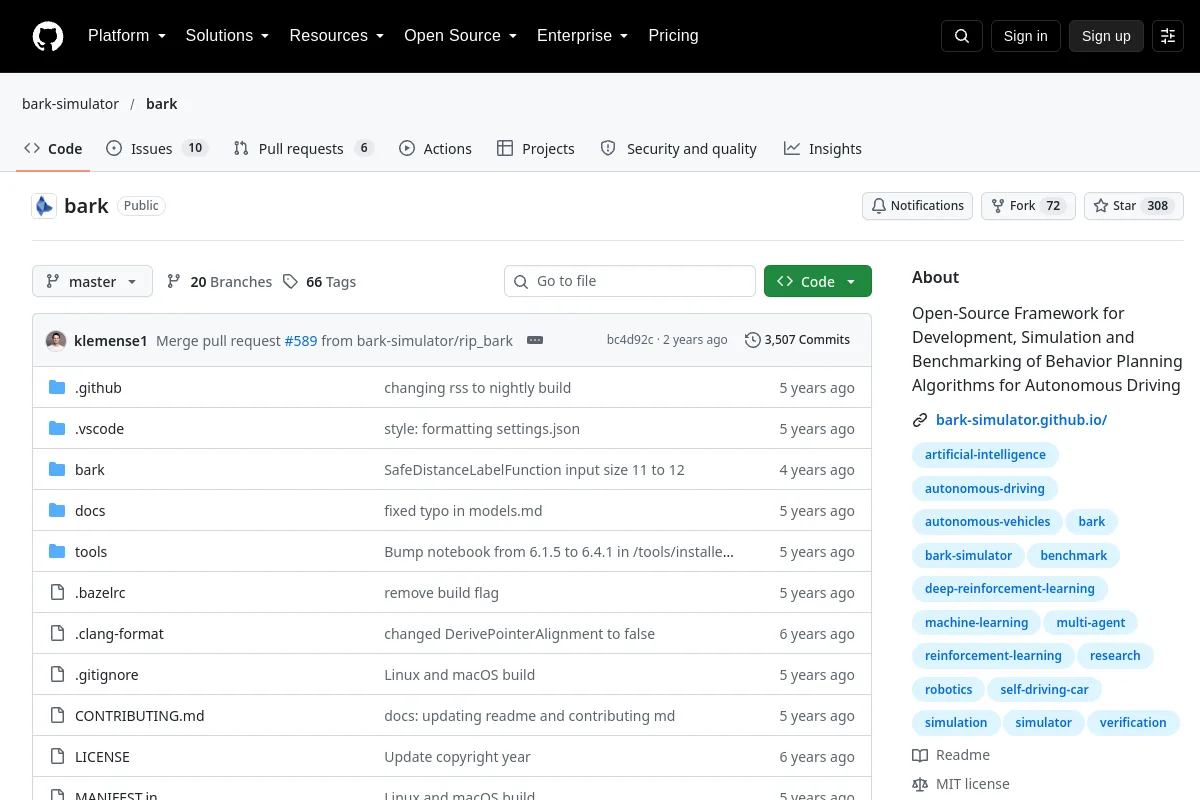 bark · bark-simulator website or repository screenshot