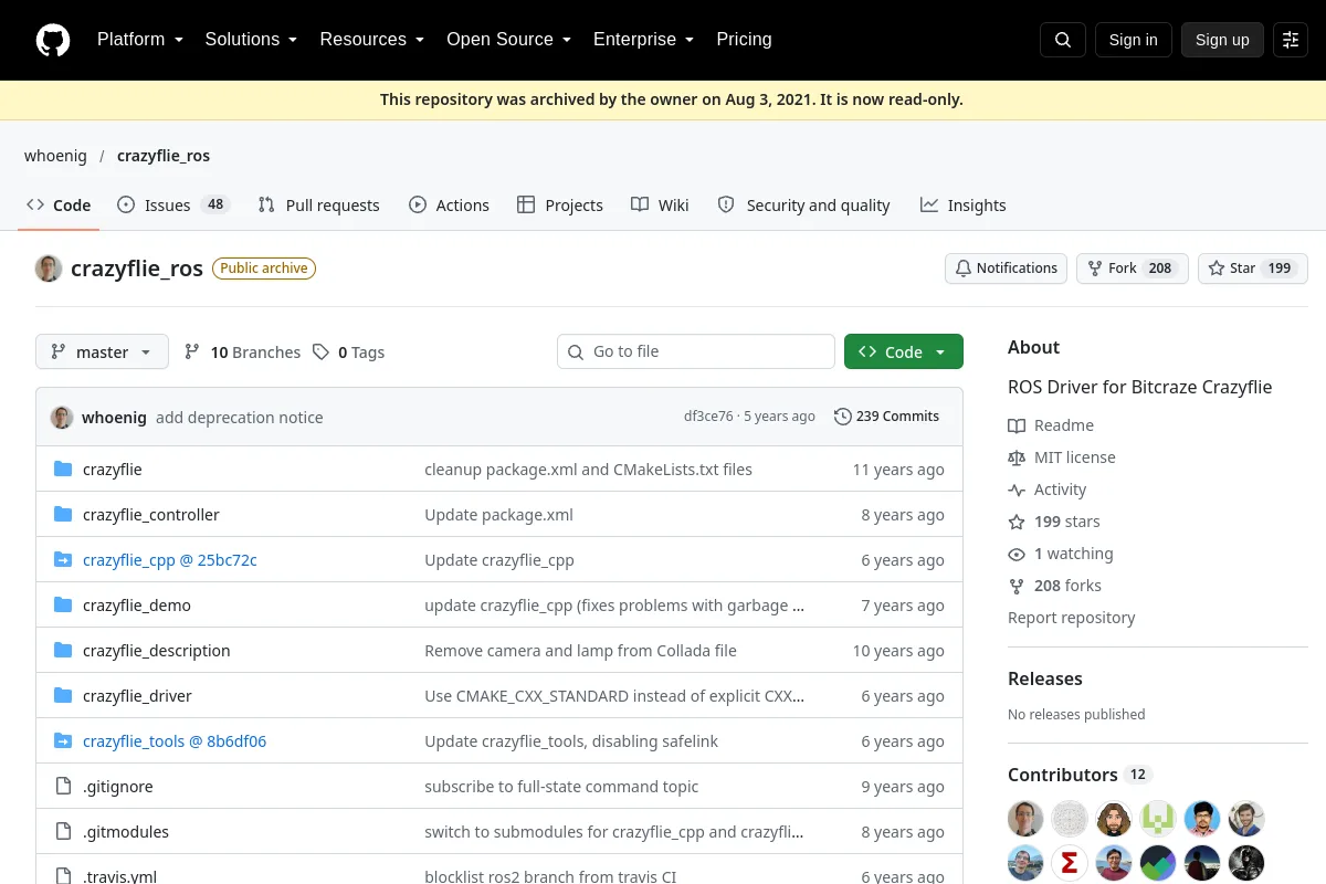 crazyflie ros · whoenig website or repository screenshot