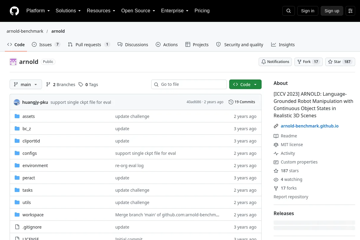 arnold · arnold-benchmark resource page screenshot