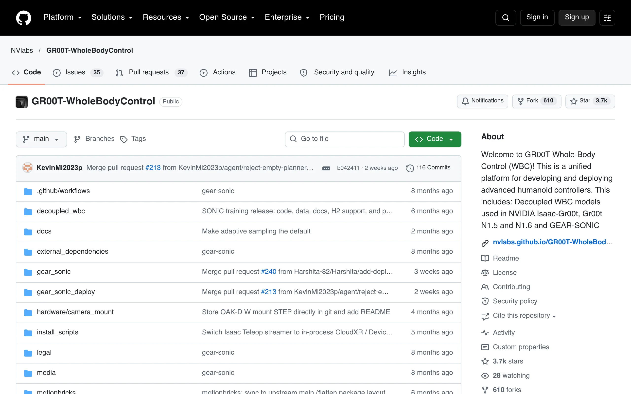 GR00T WholeBodyControl · NVlabs website or repository screenshot