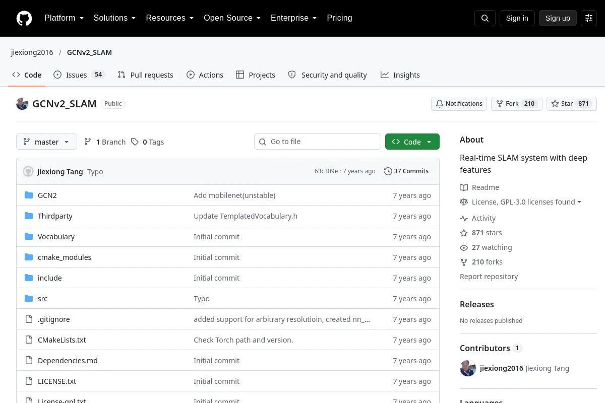 GCNv2_SLAM · jiexiong2016 website or repository screenshot