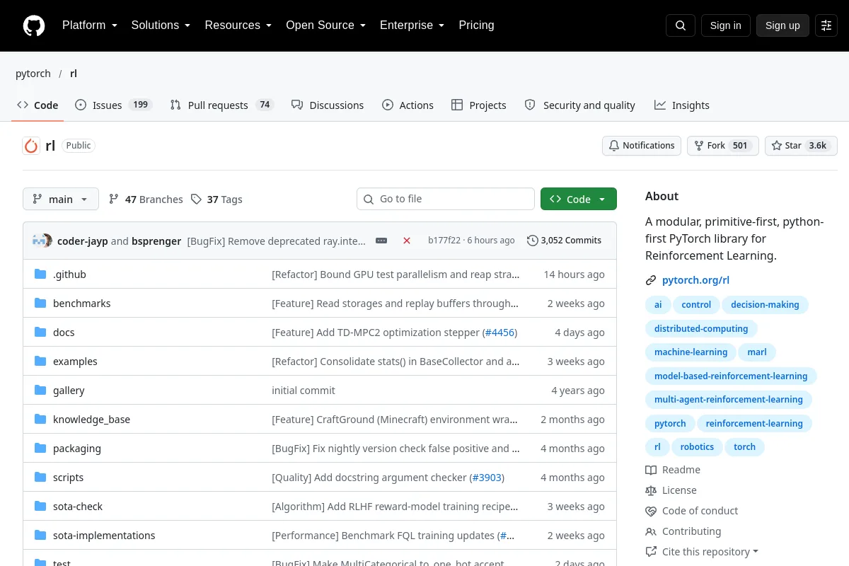 rl · pytorch resource page screenshot