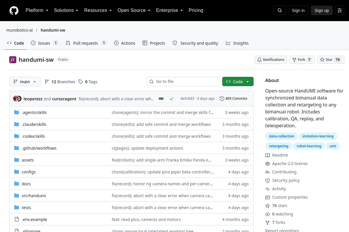 handumi-sw · murobotics-ai website or repository screenshot
