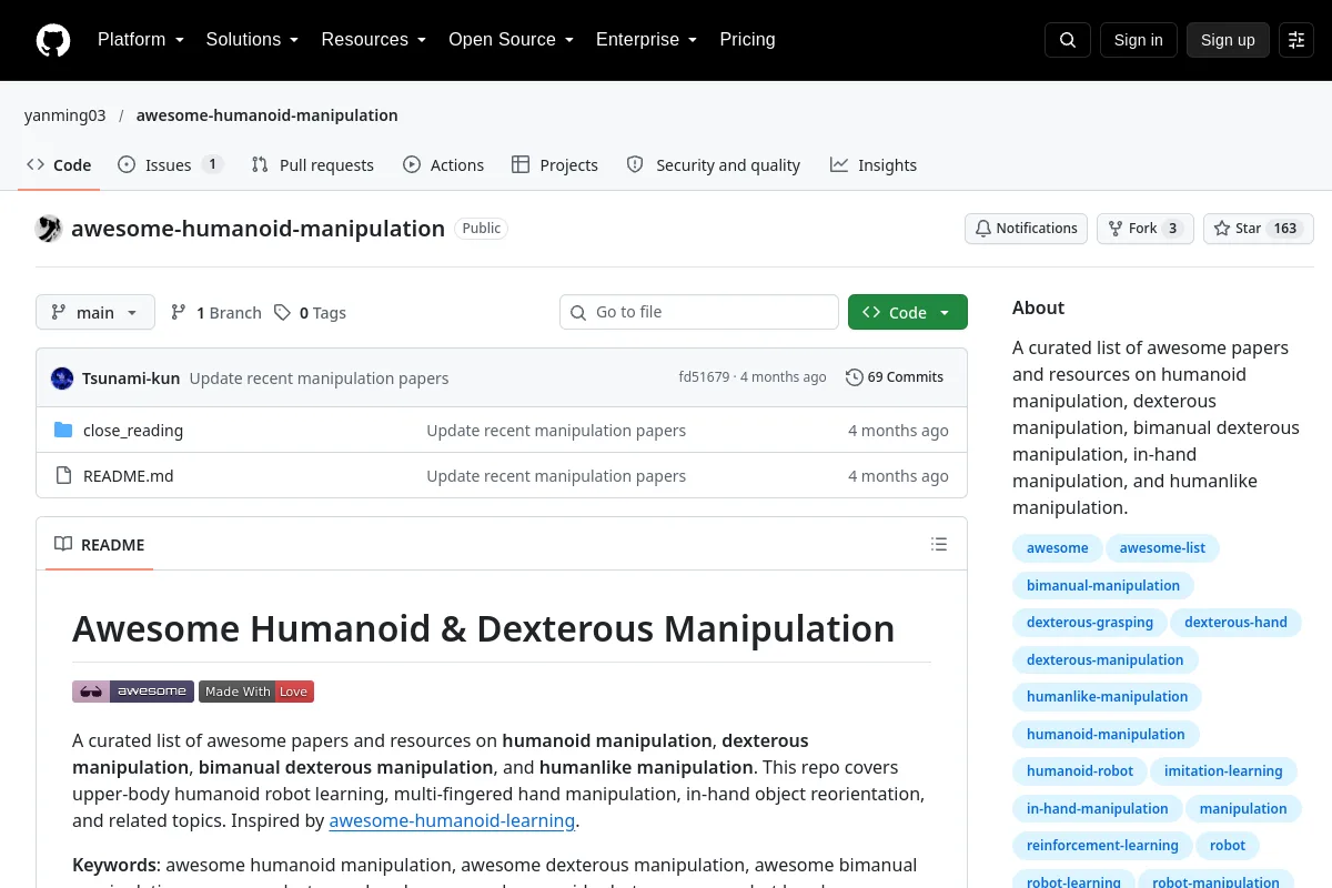awesome-humanoid-manipulation · yanming03 website or repository screenshot