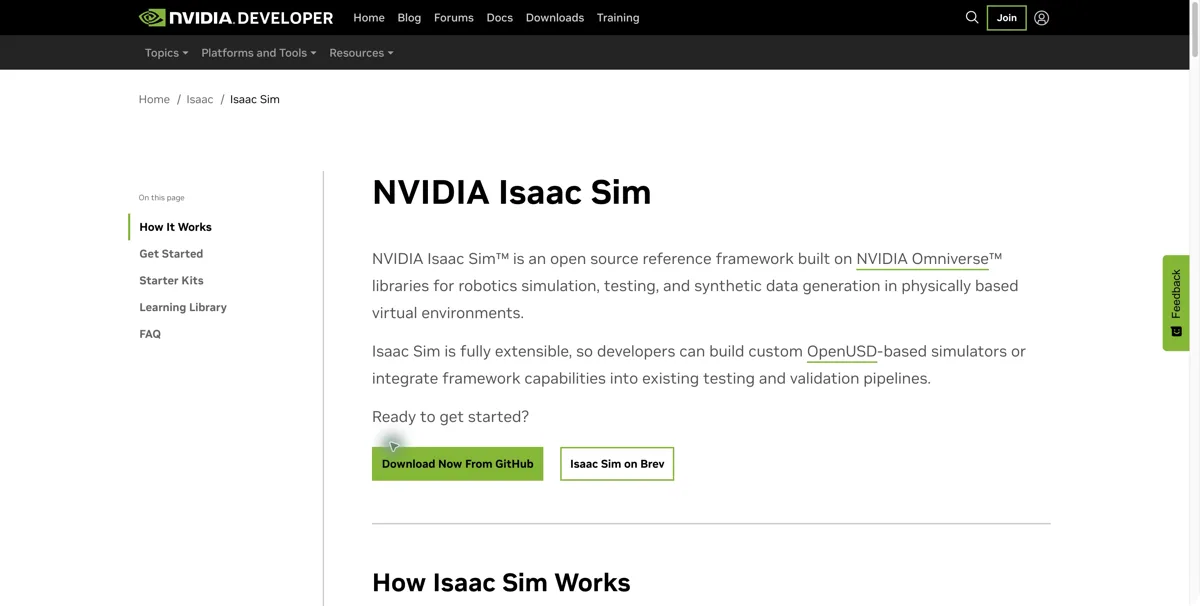NVIDIA Isaac Sim website or repository screenshot