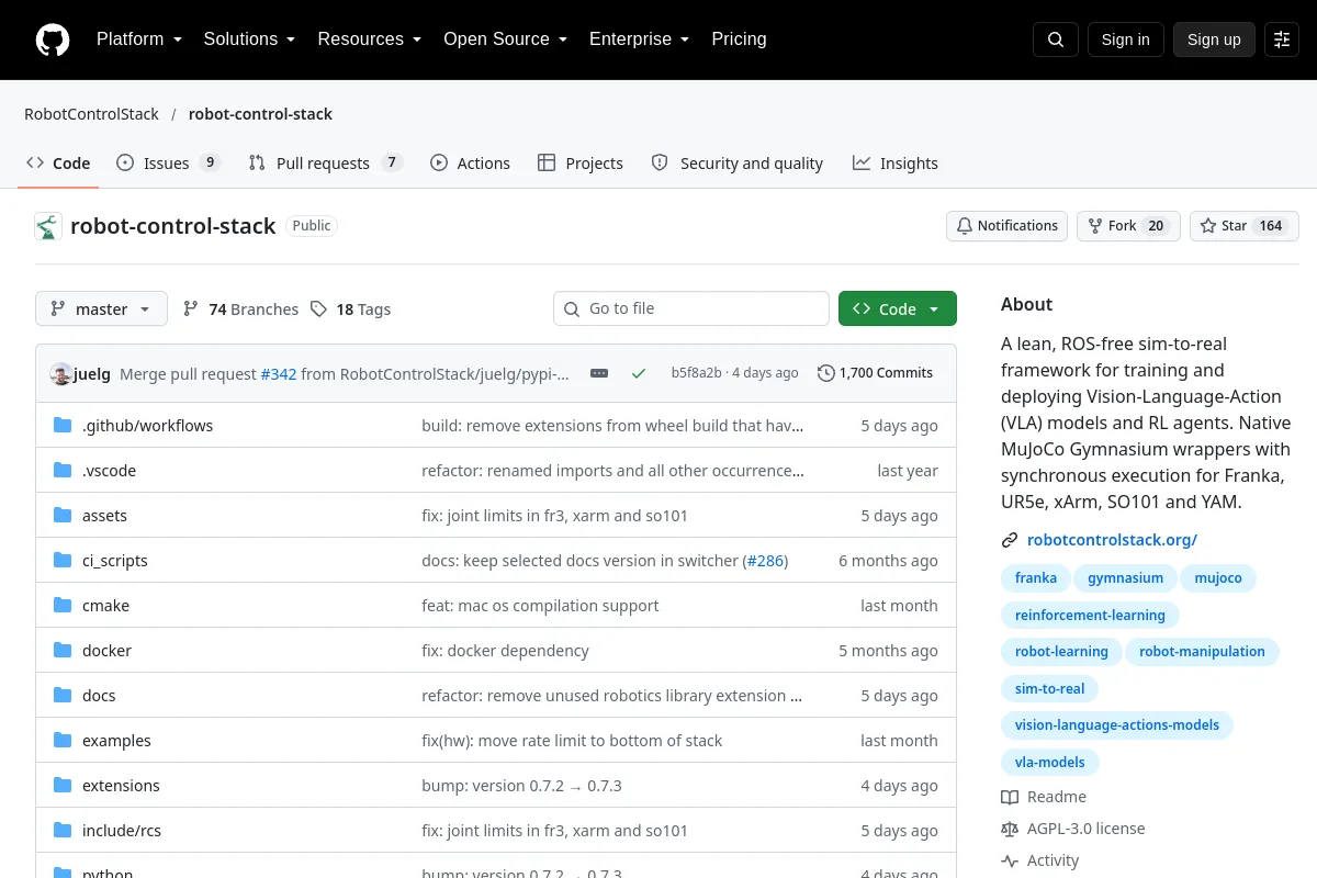 robot-control-stack · RobotControlStack website or repository screenshot
