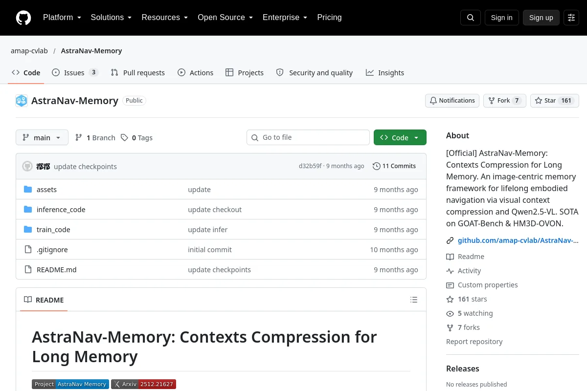 AstraNav-Memory · amap-cvlab website or repository screenshot